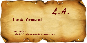Leeb Armand névjegykártya
